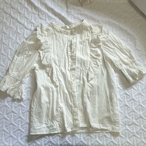 Japanese Brand 100% cotton white blouse